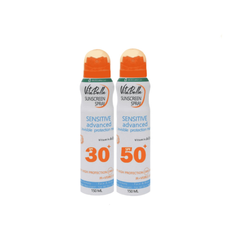 اسپری ضد آفتاب ویتابلا 150ml | ضدآب بدون چربی تمدید روی آرایش