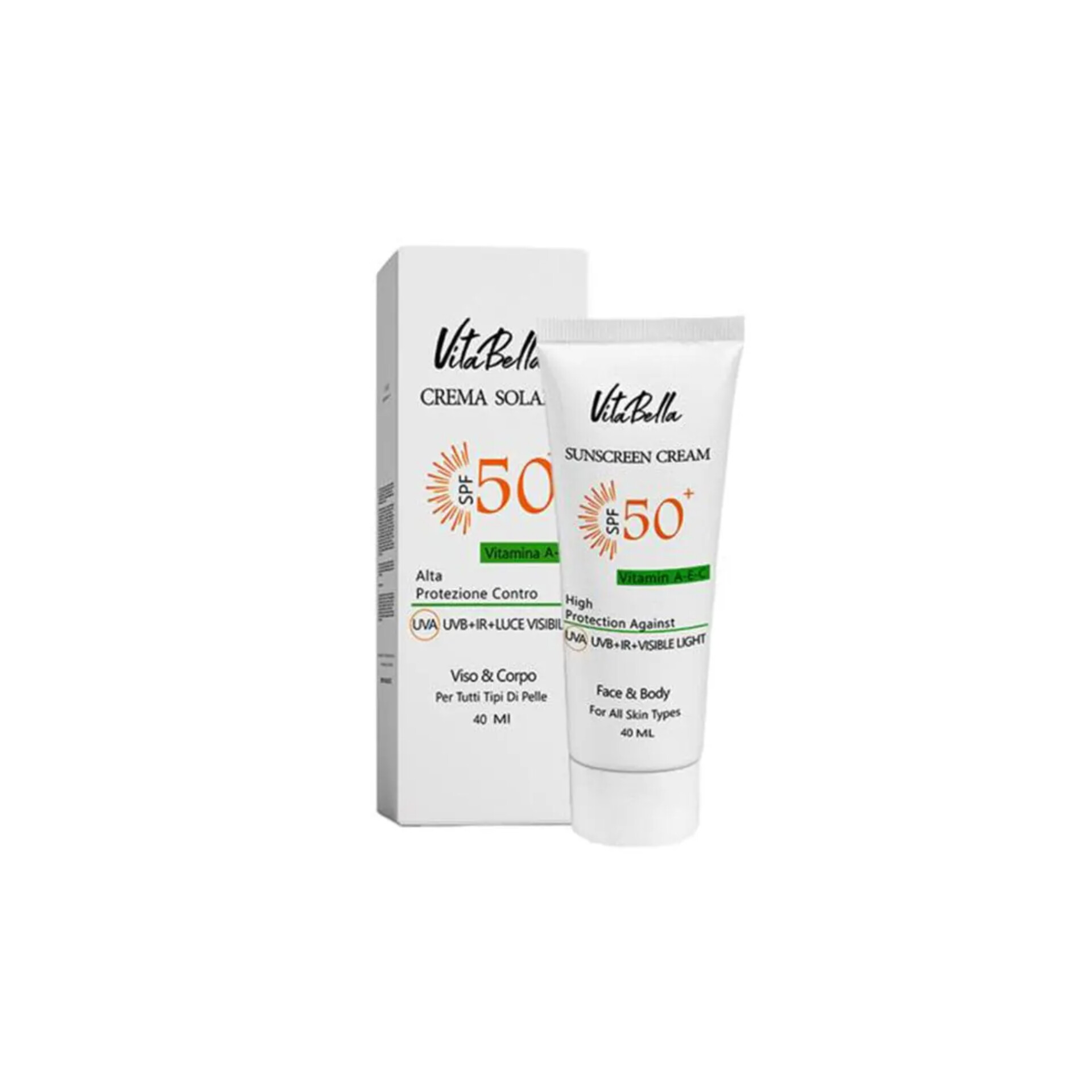 کرم ضد آفتاب بی رنگ ویتابلا 40ml | ضد لک بدون رد سفیدی